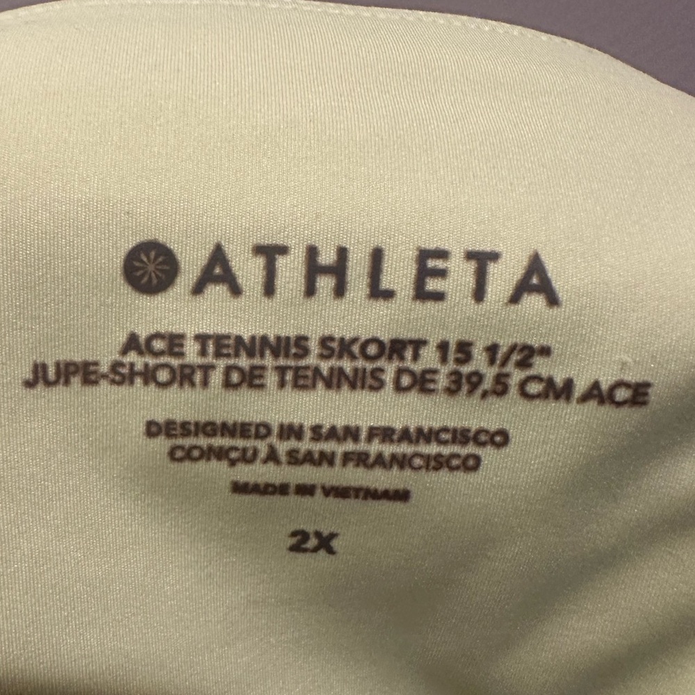 Athleta Ace Tennis Skort 15 1/2” Size 2X Slime Green - Picture 7 of 7